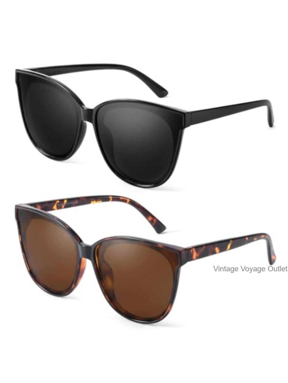 Oversized Cat Eye Polarized UV400 Retro 70s Women's Sunglasses